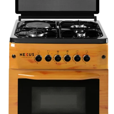 Nexus 3 Gas Burner + 1 Electric Hotplate Standing Cooker  NX-6004 Black