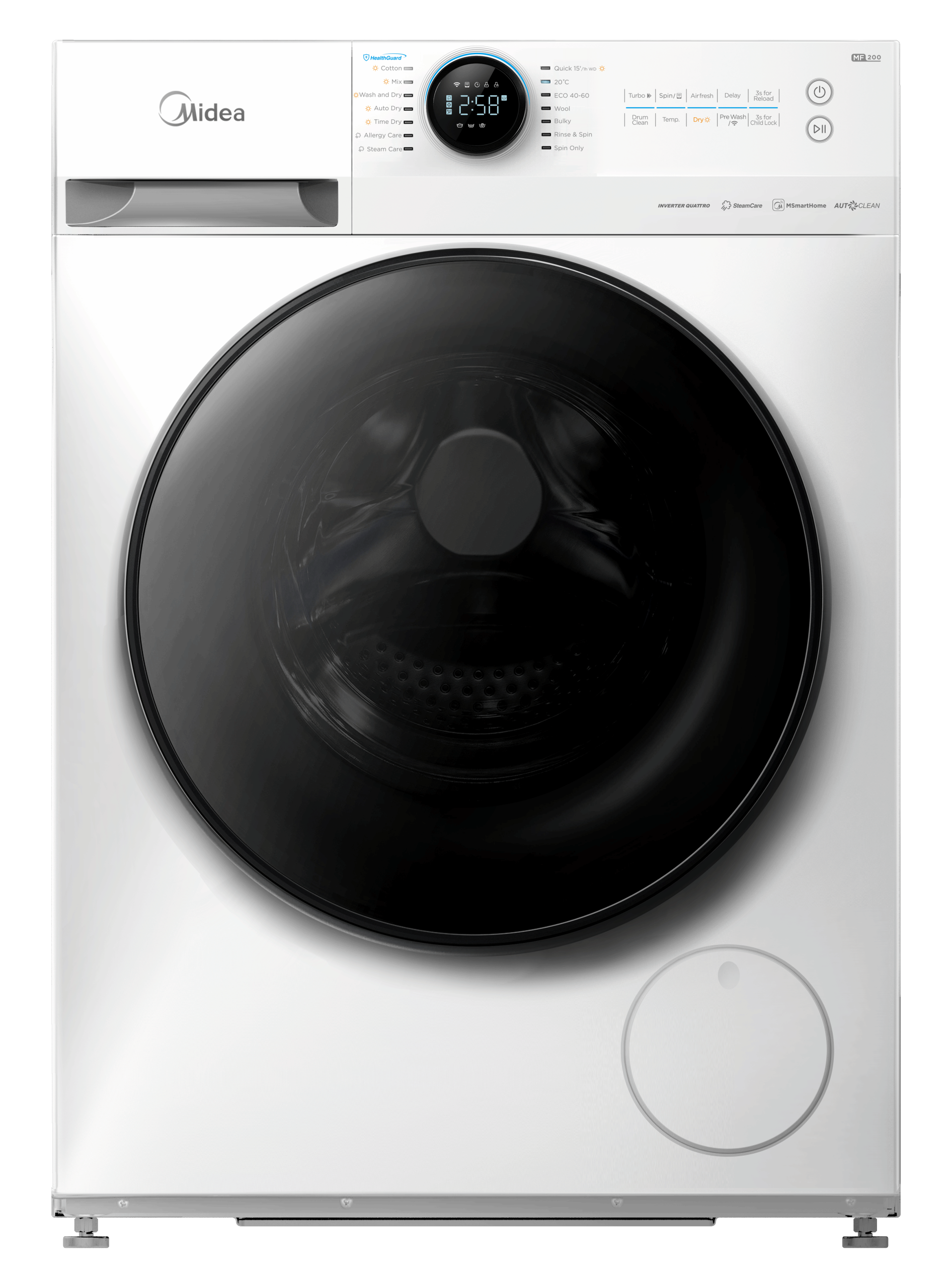 Midea Freestanding Washer/Dryer Machine 8/6kg MF200D80B/T Inv - Image 2