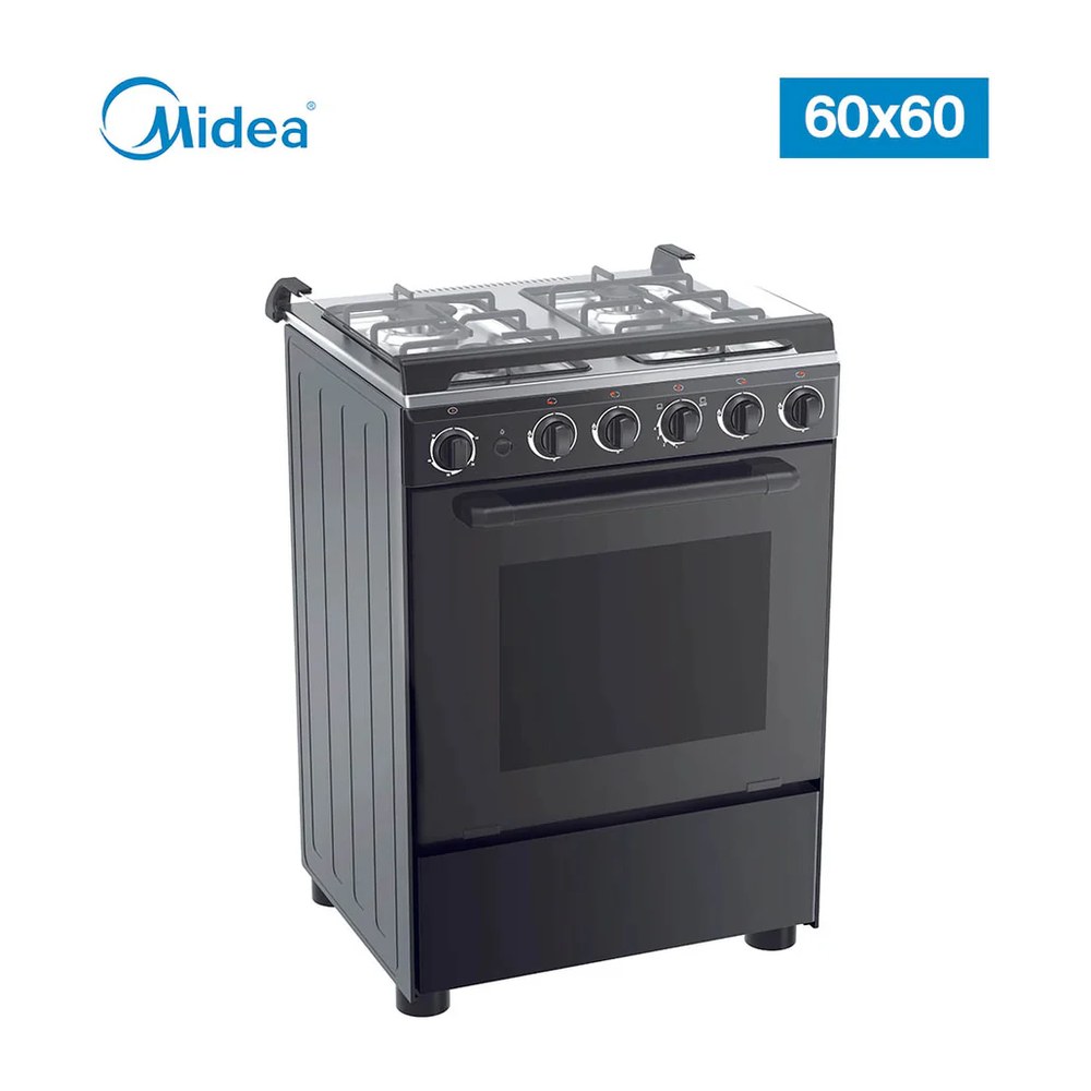 Midea 4 Burner Gas Cooker with Oven 60604G057B 60X60CM BLACK