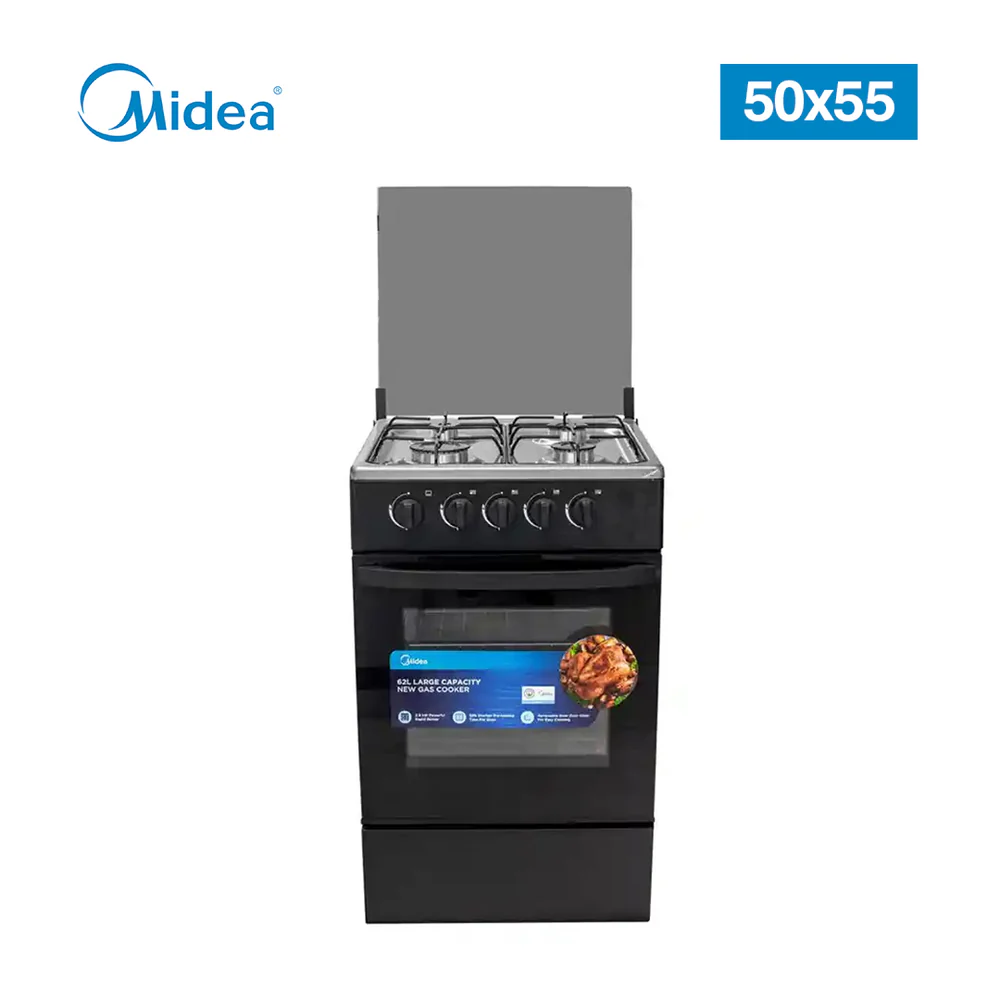Midea 4 Burner Gas Cooker with Oven 5055-4G057-B 50X55CM BLACK - Image 2